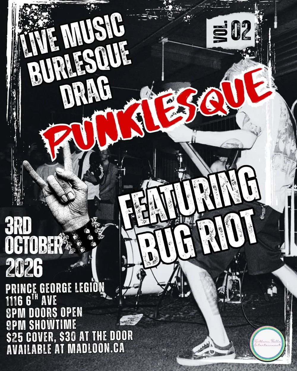 Concert in Prince George featuring Punklesque Vol. 02 and Bug Riot.
