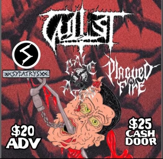 Concert in Prince George featuring Cultist, Plagued by Fire, Sycatrys, and Pale Atlas.